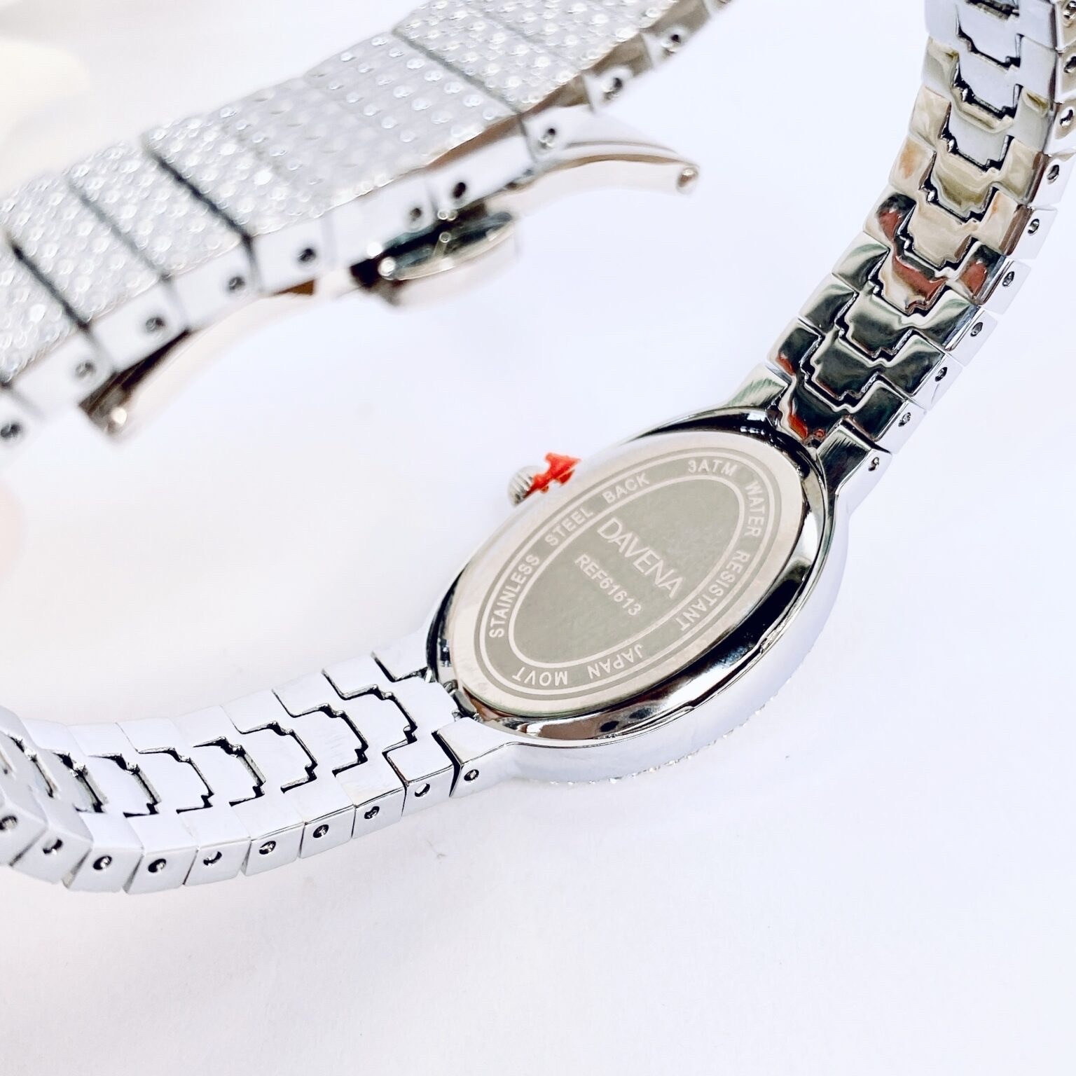 Đồng Hồ Davena Mặt Oval |Nữ Giới |Đính Đá Xanh |Vòng Tay Trắng Silver |Máy Pin (Quartz) |Size 28mm |donghogiatot.vn