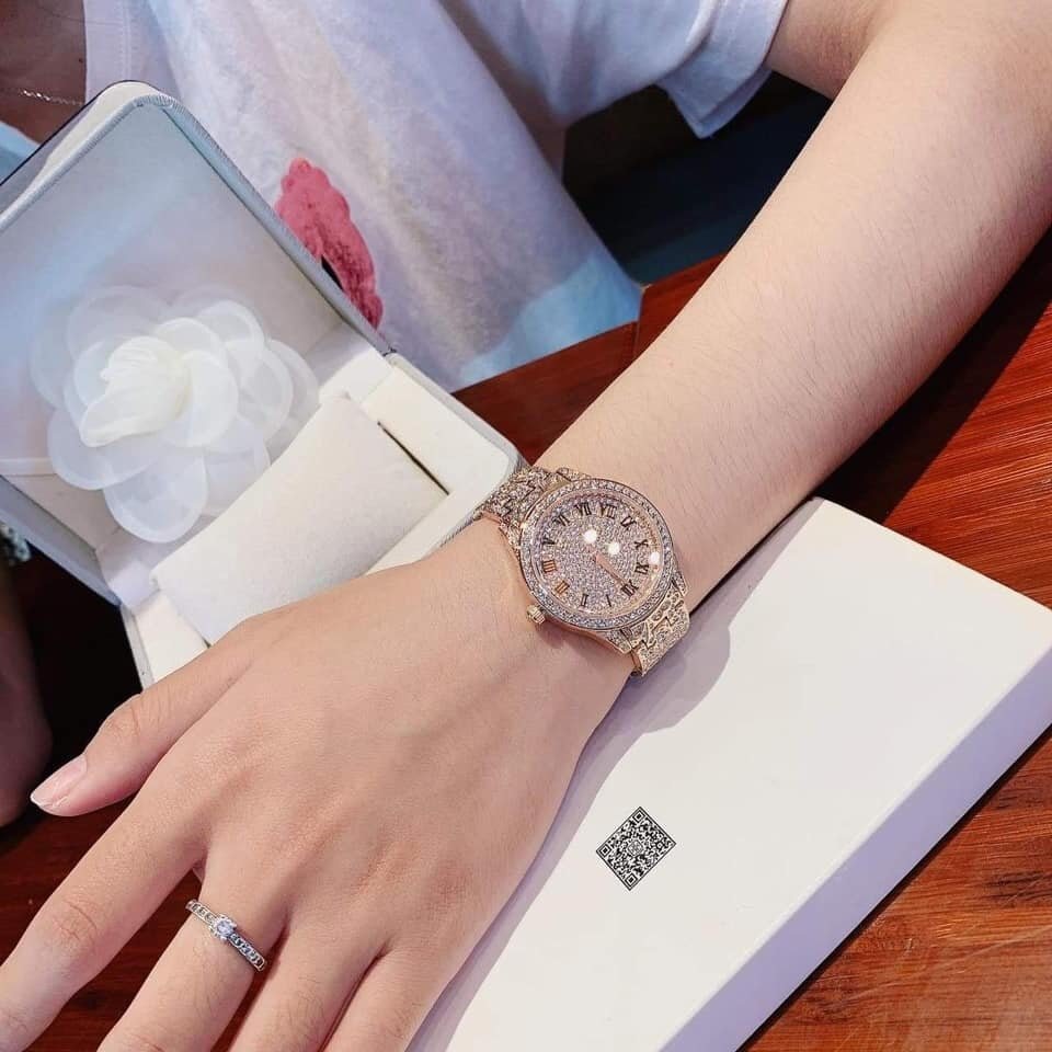 Đồng Hồ Davena Rose Gold |Nữ Giới |Mặt Đính Full Đá |Dây Kim Loại |Máy Pin (Quartz) |Size 36mm |Donghogiatot.vn