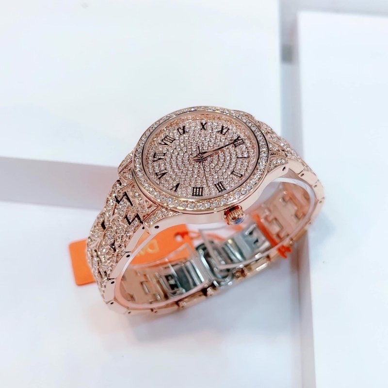 Đồng Hồ Davena Rose Gold |Nữ Giới |Mặt Đính Full Đá |Dây Kim Loại |Máy Pin (Quartz) |Size 36mm |Donghogiatot.vn