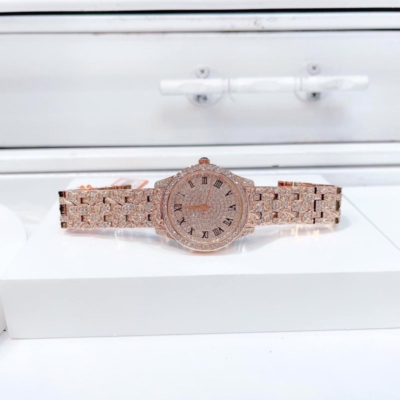 Đồng Hồ Davena Rose Gold |Nữ Giới |Mặt Đính Full Đá |Dây Kim Loại |Máy Pin (Quartz) |Size 36mm |Donghogiatot.vn