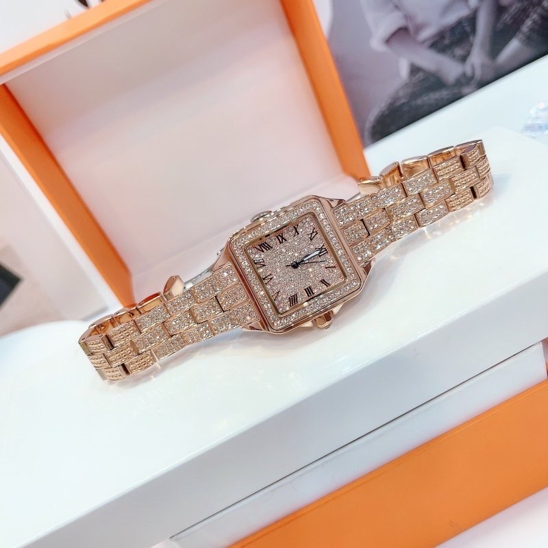 Đồng Hồ Davena Mặt Vuông |Nữ Giới |Full Đá Rose Gold |Dây Kim Loại |Máy Pin (Quartz) |Size 35mm |donghogiatot.vn