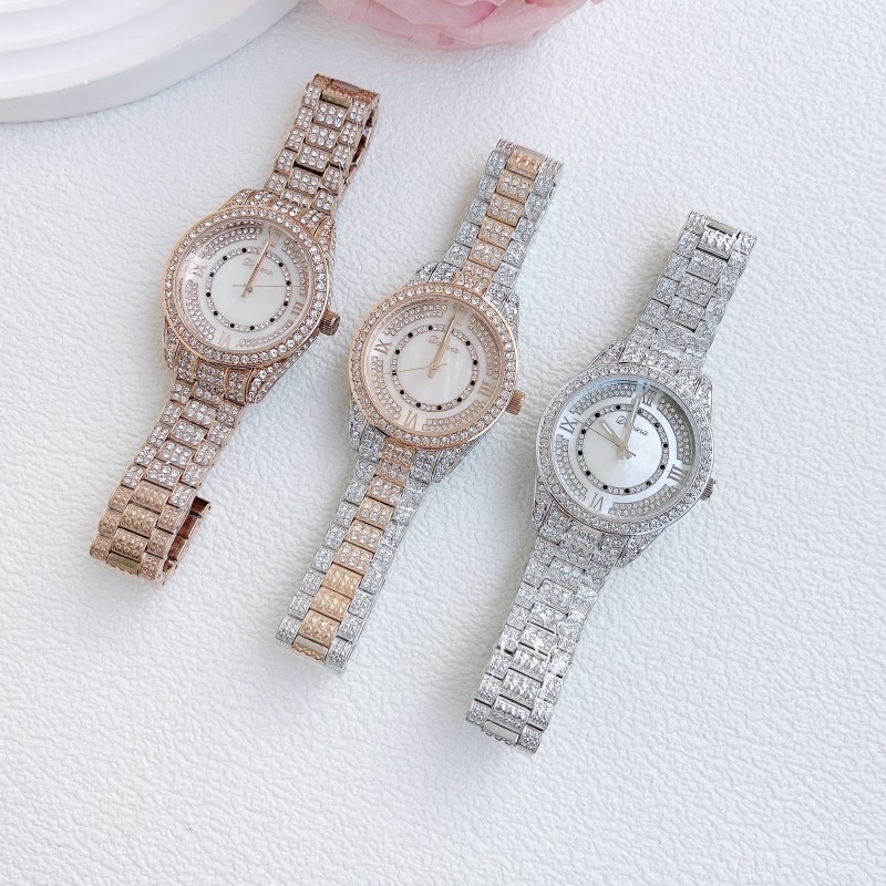 Đồng Hồ Davena Mặt Xà Cừ |Nữ Giới |Đính Đá |Dây Kim Loại Demi Rose Gold |Máy Pin (Quartz) |Size 38mm |donghogiatot.vn