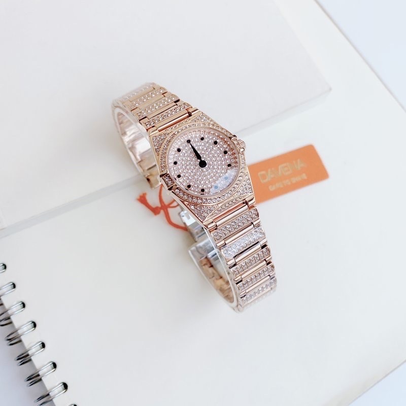 Đồng Hồ Davena Demi Rose Gold |Nữ Giới |Mặt Full Đá |Dây Kim Loại |Máy Pin (Quartz) |Size 28mm |donghogiatot.vn