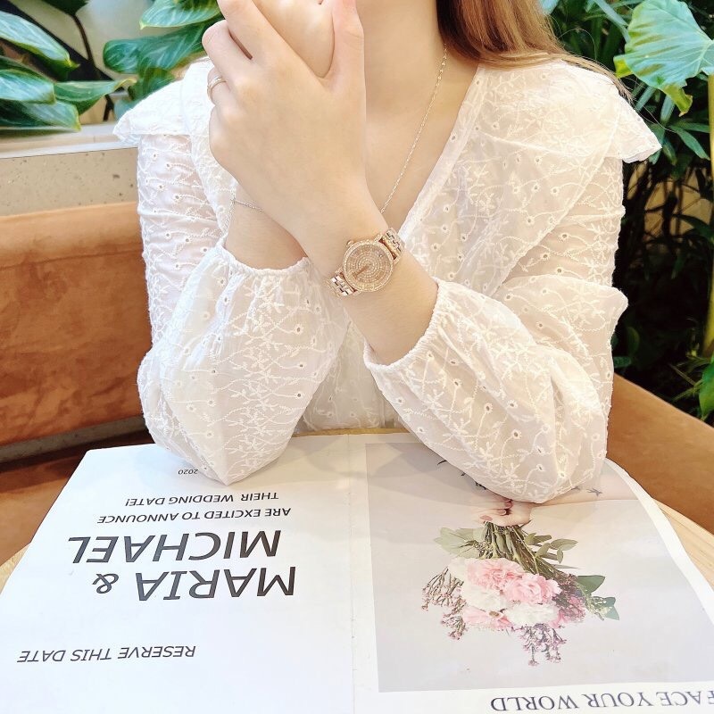 Đồng Hồ Davena Rose Gold |Nữ Giới |Mặt Tròn |Đính Full Đá |Dây Kim Loại |Máy Pin (Quartz) |Size 29mm |donghogiatot.vn