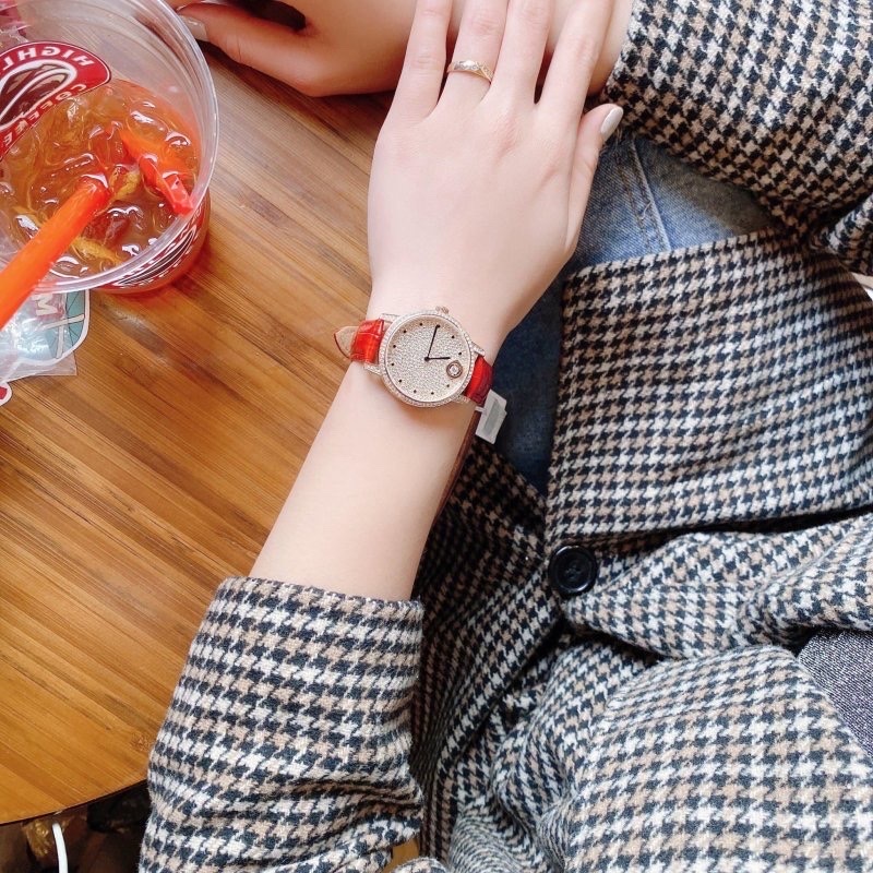 Đồng Hồ Davena Tựa Cartier |Nữ Giới |Rose Gold |Full Đá |Dây Da |Máy Pin (Quartz) |Size 34mm |Donghogiatot.vn