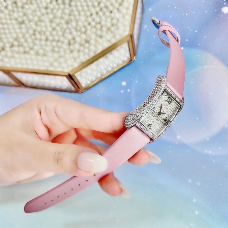 Đồng Hồ Davena Tựa Hermes |Nữ Giới |Full Đá Trắng Silver |Dây Da Tím |Máy Pin (Máy Quartz) |Size 28x40mm |donghogiatot.vn