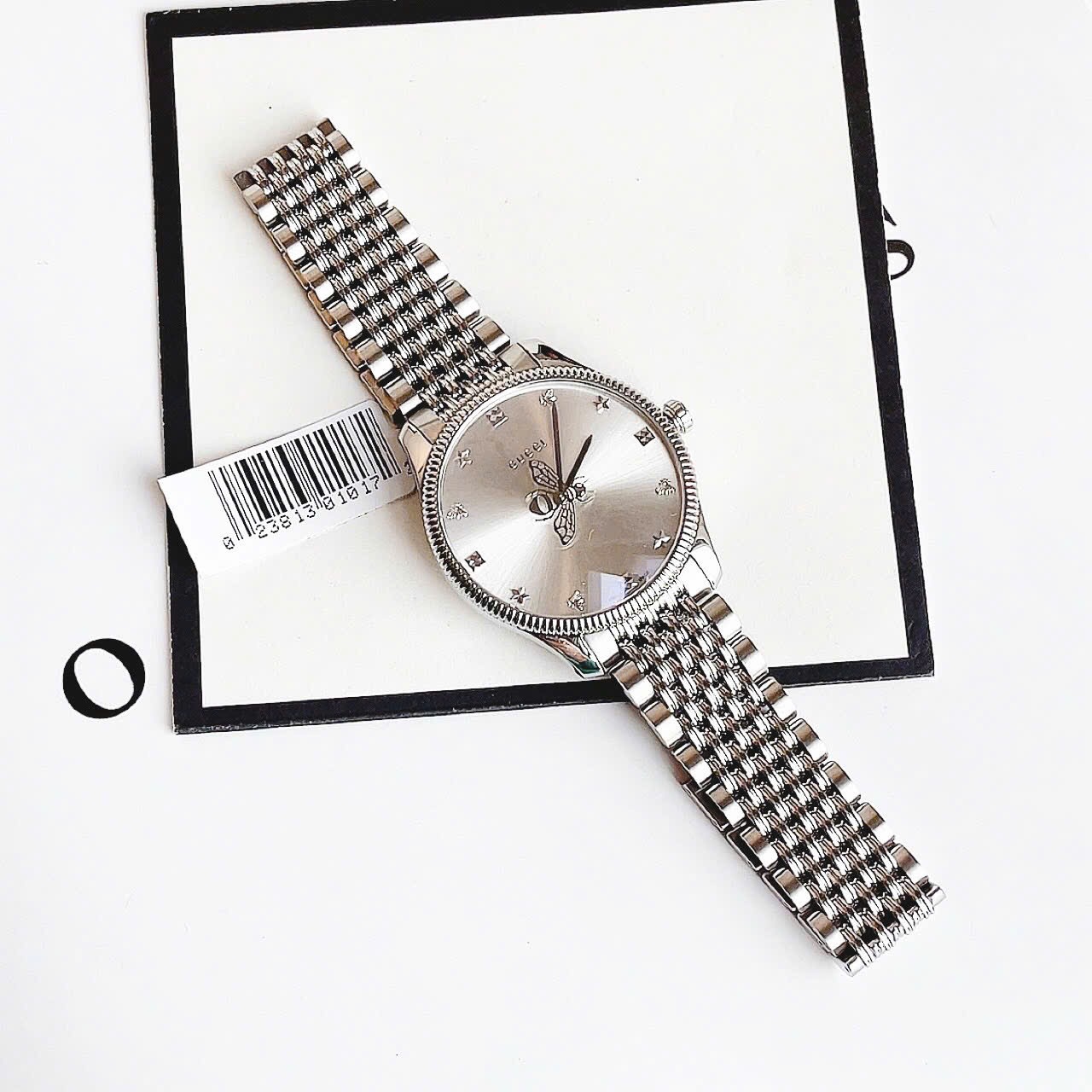 Đồng Hồ Gucci G-Timeless |Nữ Giới |Mặt Tròn Trắng |Dây Kim Loại Silver |Máy Pin (Quartz) |Size 36mm |donghogiatot.vn