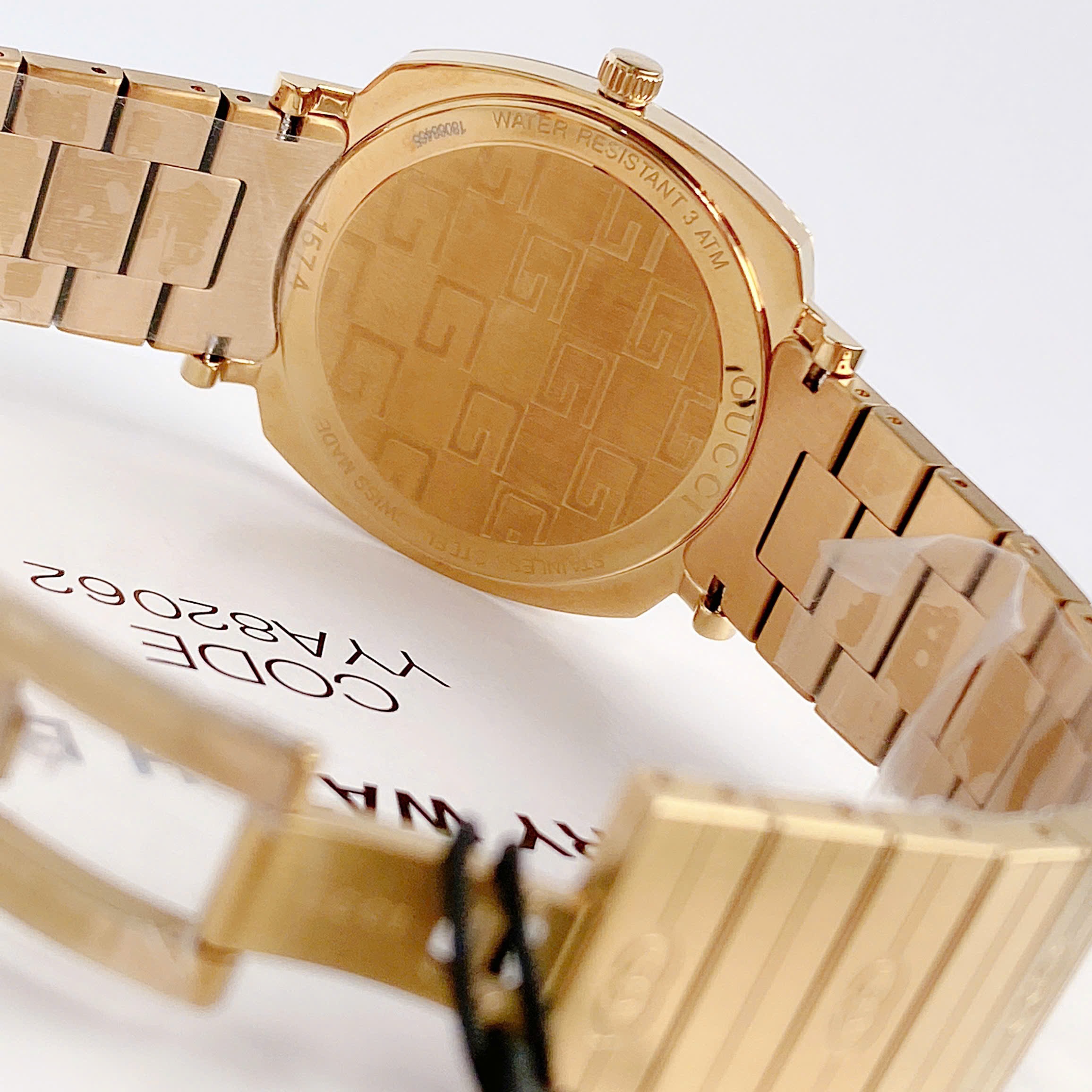 Đồng Hồ Gucci Grip |Nữ |Mặt Vuông |Dây Kim Loại Vàng Gold |Máy Pin (Quartz) |Size 36mm |donghogiatot.vn