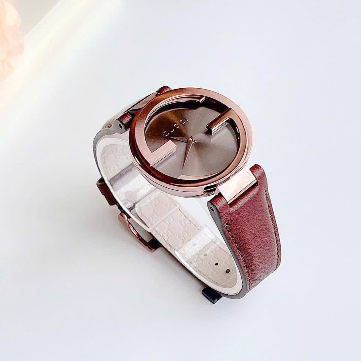 Đồng Hồ Gucci Interlocking |Nữ Giới |Rose Gold |Dây Da Nâu |Máy Pin (Quartz) |Size 36mm |donghogiatot.vn