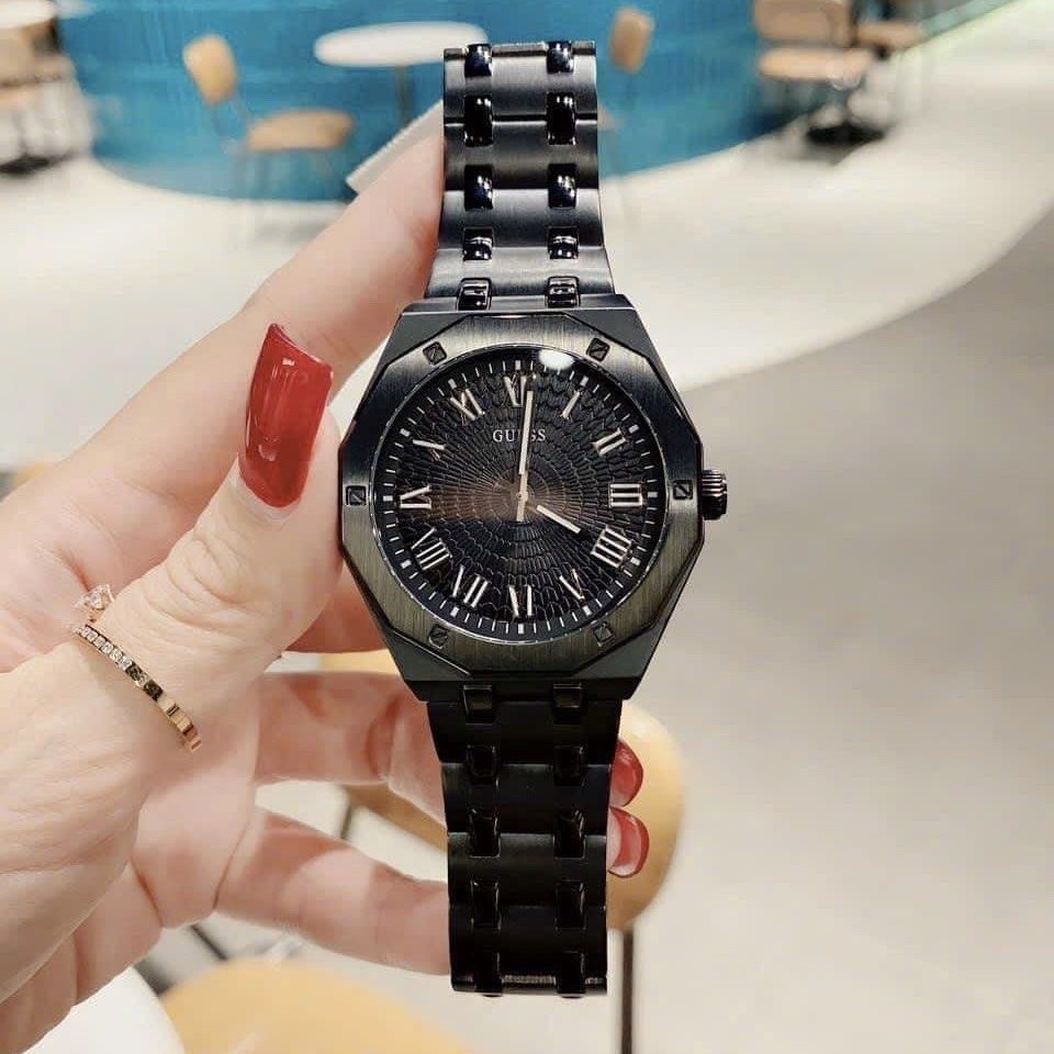 Đồng Hồ Guess Asset |Nam Giới |Mặt Số La Mã |Dây Kim Loại Full Đen |Máy Pin (Quartz) |Size 42mm |donghogiatot.vn