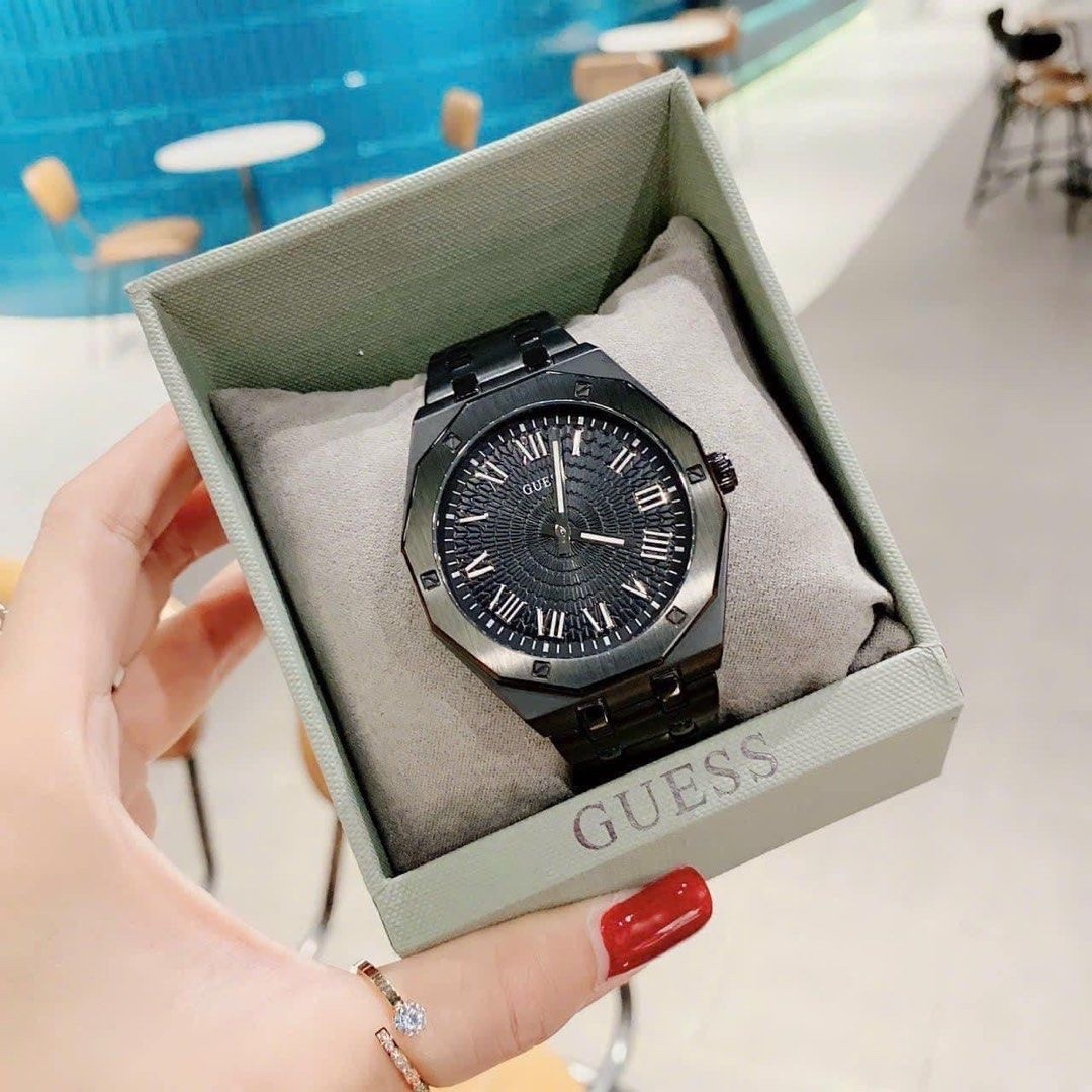 Đồng Hồ Guess Asset |Nam Giới |Mặt Số La Mã |Dây Kim Loại Full Đen |Máy Pin (Quartz) |Size 42mm |donghogiatot.vn