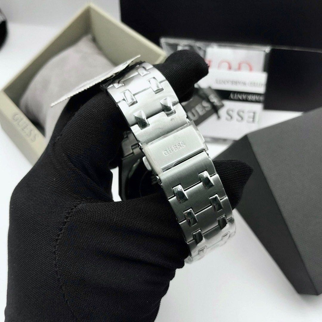 Đồng Hồ Guess Asset |Nam Giới |Mặt Xanh Dương |Dây Kim Loại Silver |Máy Pin (Quartz) |Size 42mm |donghogiatot.vn