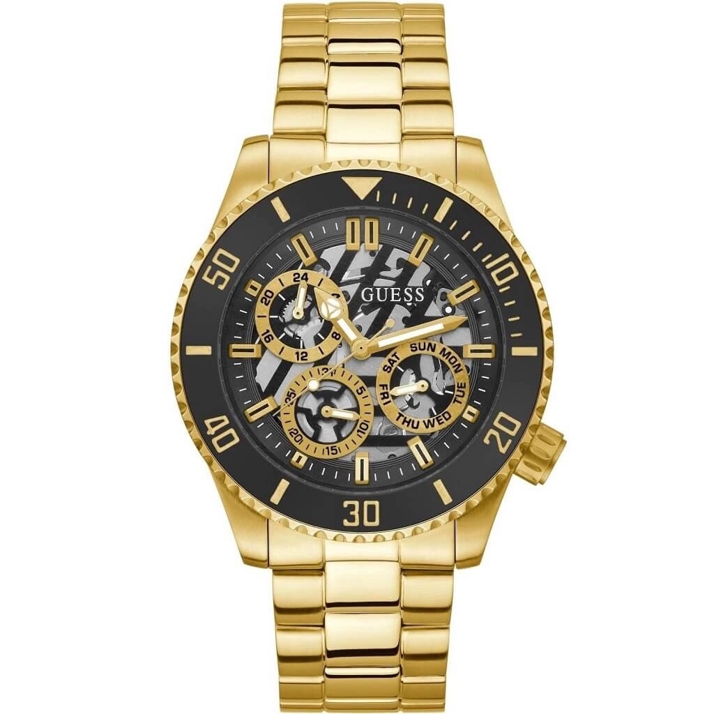 Đồng Hồ Guess Axle |Nam Giới |Multi- Function |Dây Kim Loại Vàng Gold |Máy Pin (Quartz) |Size 45mm |donghogiatot.vn