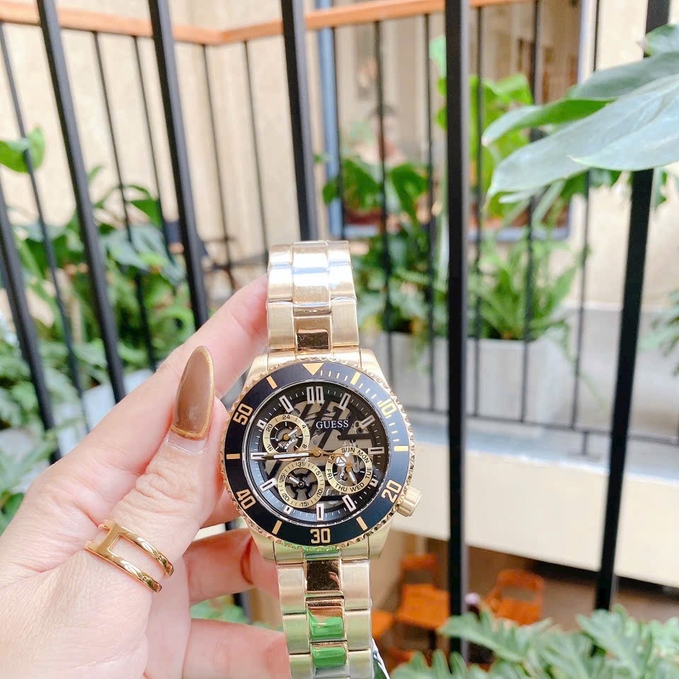 Đồng Hồ Guess Axle |Nam Giới |Multi- Function |Dây Kim Loại Vàng Gold |Máy Pin (Quartz) |Size 45mm |donghogiatot.vn
