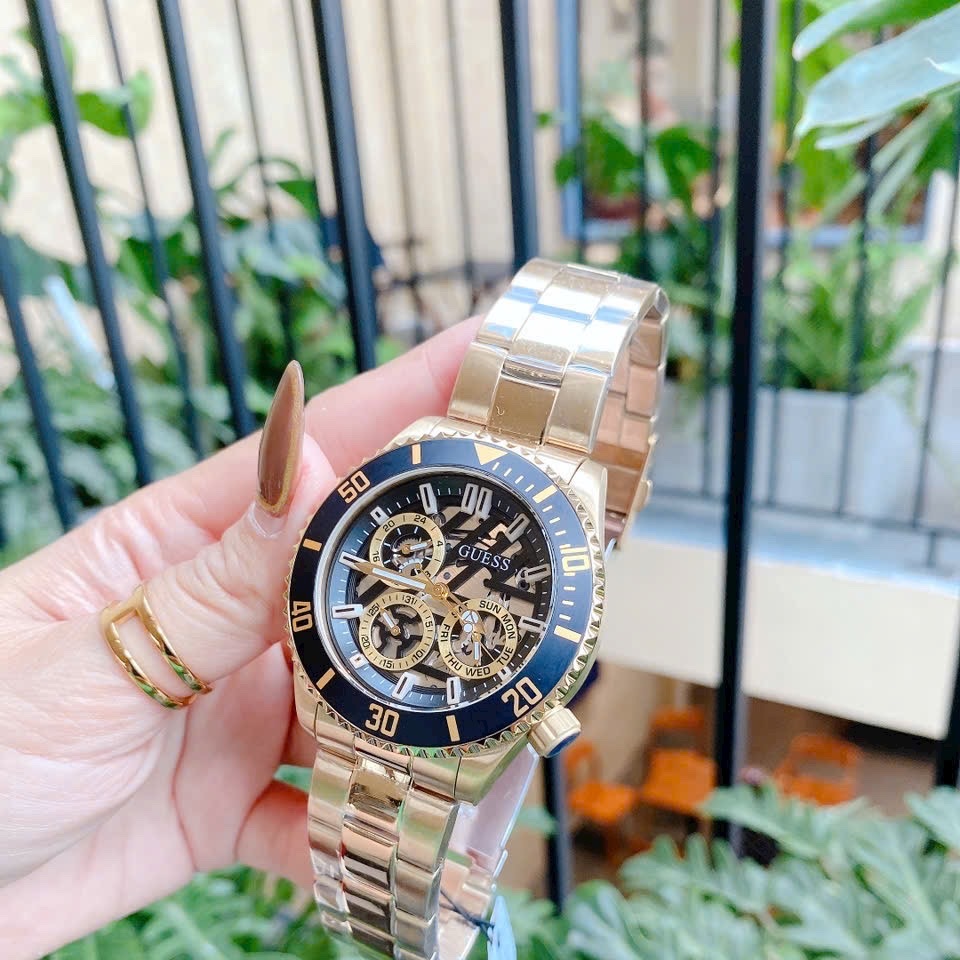Đồng Hồ Guess Axle |Nam Giới |Multi- Function |Dây Kim Loại Vàng Gold |Máy Pin (Quartz) |Size 45mm |donghogiatot.vn