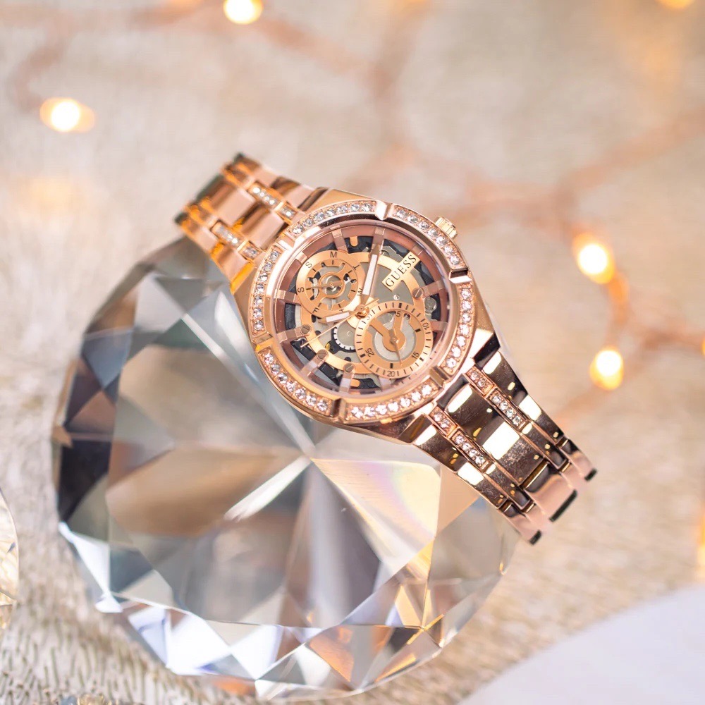 Đồng Hồ Guess Allara |Nữ Giới |Đính Đá |Dây Kim Loại Rose Gold |Máy Pin (Quartz) |Size 36mm |donghogiatot.vn