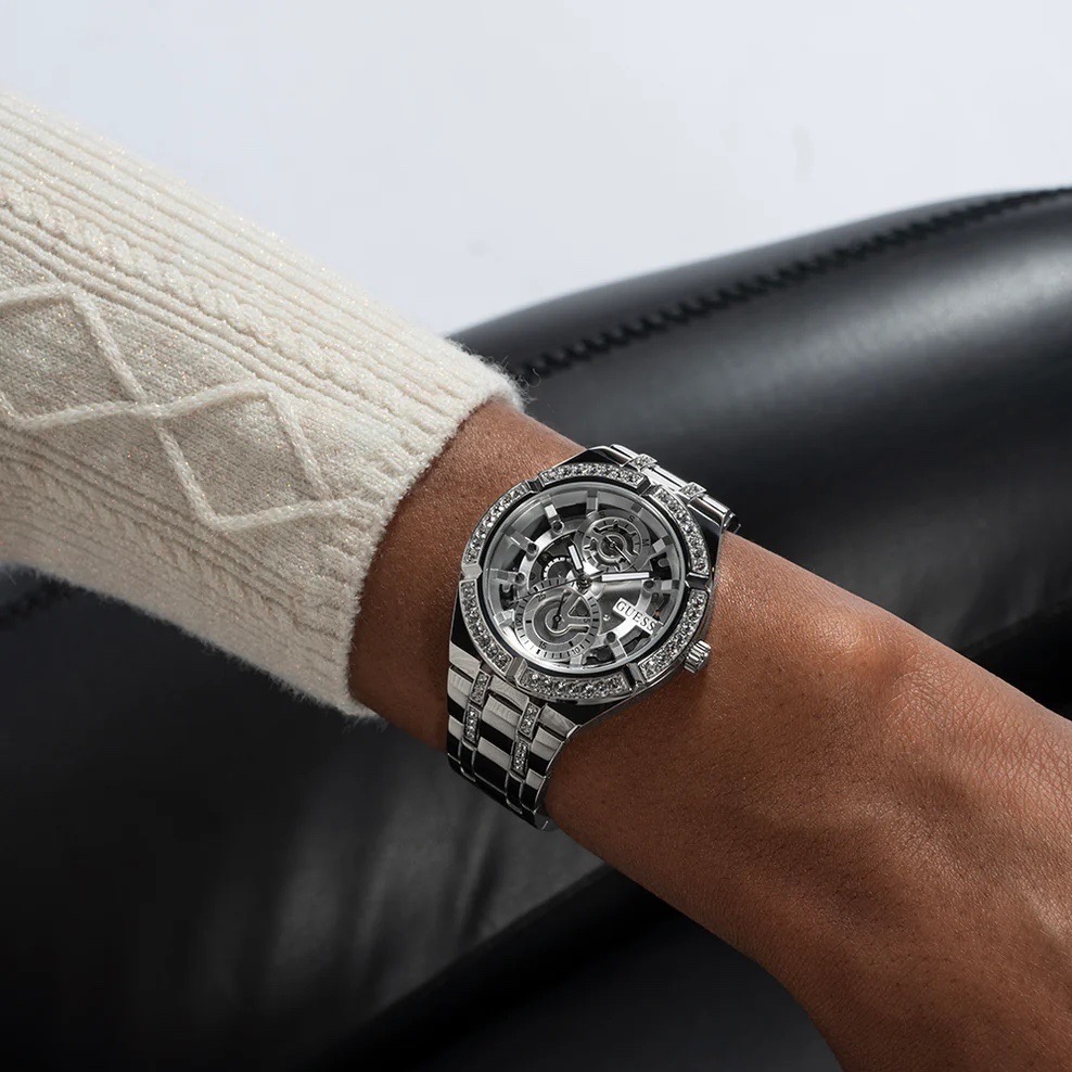 Đồng Hồ Guess Allara |Nữ Giới |Đính Đá |Dây Kim Loại Trắng Silver |Máy Pin (Quartz) |Size 36mm |donghogiatot.vn