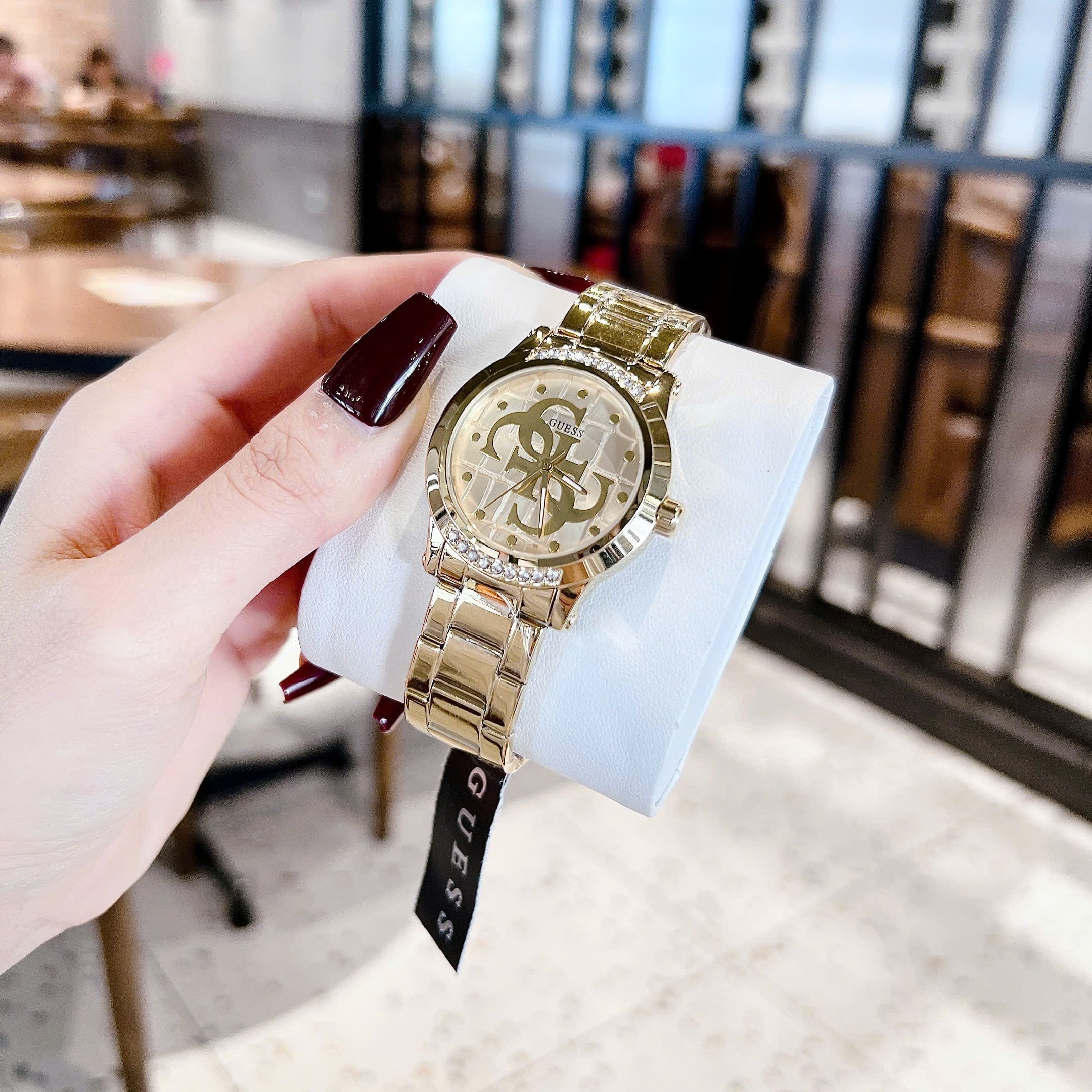 Đồng Hồ Guess Annette |Nữ Giới |Mặt Đính Đá |Dây Kim Loại Vàng Gold |Máy Pin (Quartz) |Size 36mm |donghogiatot.vn