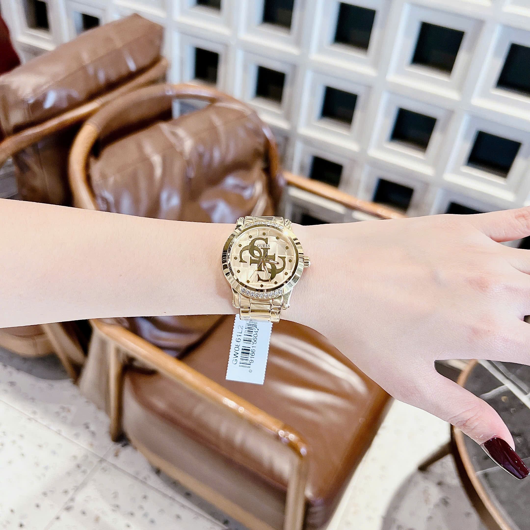 Đồng Hồ Guess Annette |Nữ Giới |Mặt Đính Đá |Dây Kim Loại Vàng Gold |Máy Pin (Quartz) |Size 36mm |donghogiatot.vn