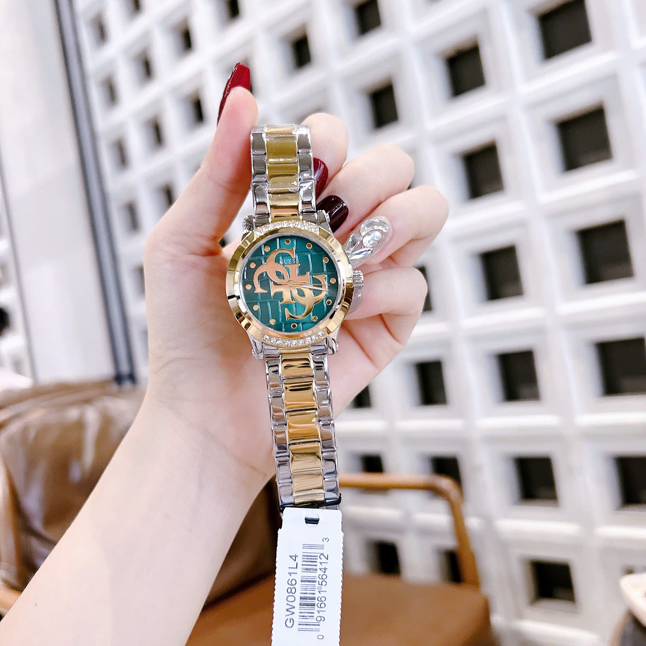 Đồng Hồ Guess Annette |Nữ Giới |Mặt Xanh Lá |Dây Kim Loại Demi Vàng Gold |Máy Pin (Quartz) |Size 36mm |donghogiatot.vn