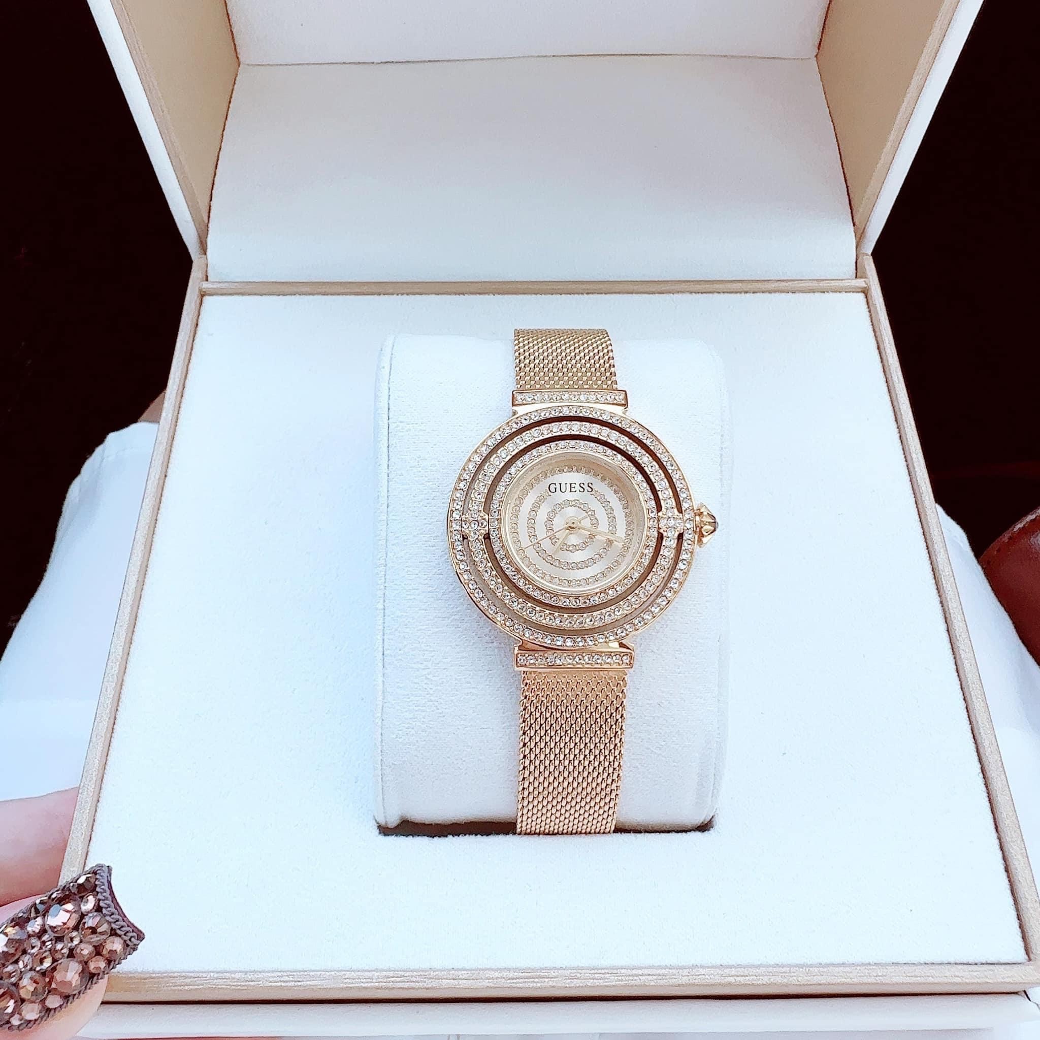 Đồng Hồ Guess Daydream |Nữ Giới |Đính Đá |Dây Lưới Rose Gold |Máy Pin (Quartz) |Size 36mm |donghogiatot.vn