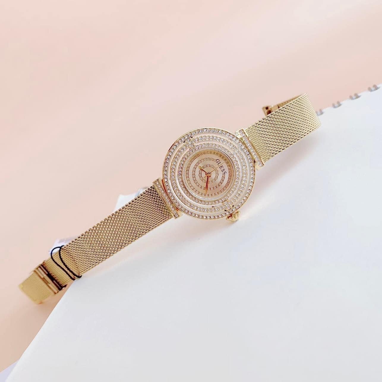 Đồng Hồ Guess Daydream |Nữ Giới |Đính Đá |Dây Lưới Rose Gold |Máy Pin (Quartz) |Size 36mm |donghogiatot.vn