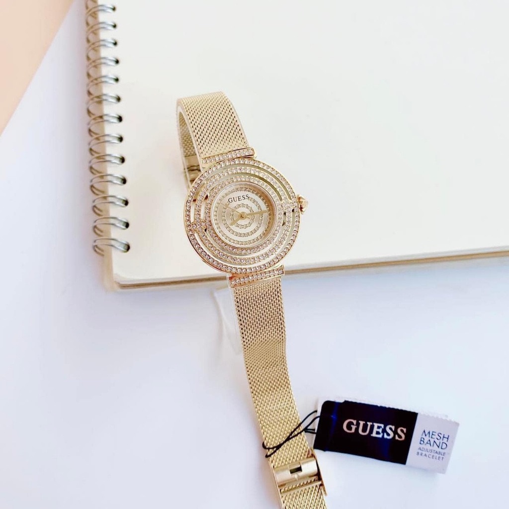 Đồng Hồ Guess Daydream |Nữ Giới |Đính Đá |Dây Lưới Vàng Gold |Máy Pin (Quartz) |Size 36mm |donghogiatot.vn