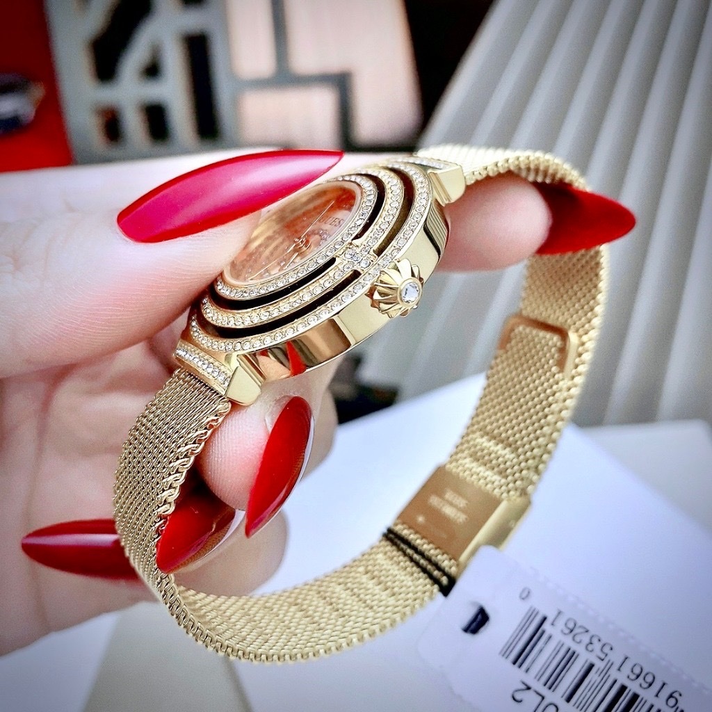 Đồng Hồ Guess Daydream |Nữ Giới |Đính Đá |Dây Lưới Vàng Gold |Máy Pin (Quartz) |Size 36mm |donghogiatot.vn