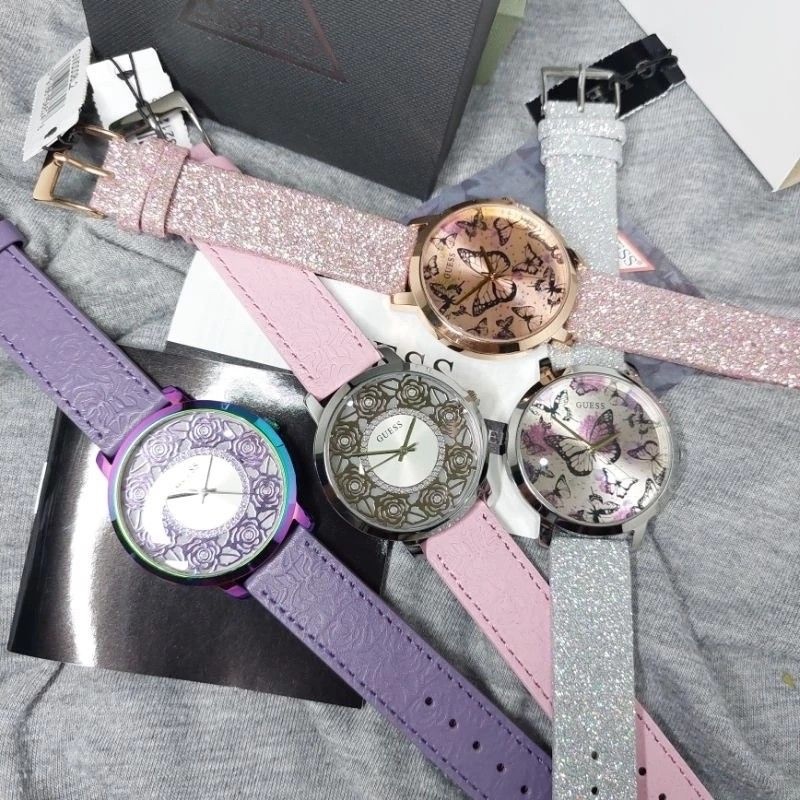 Đồng Hồ Guess Flora |Nữ Giới |Mặt Bông Hoa |Dây Da Hồng |Máy Pin (Quartz) |Size 40mm |donghogiatot.vn