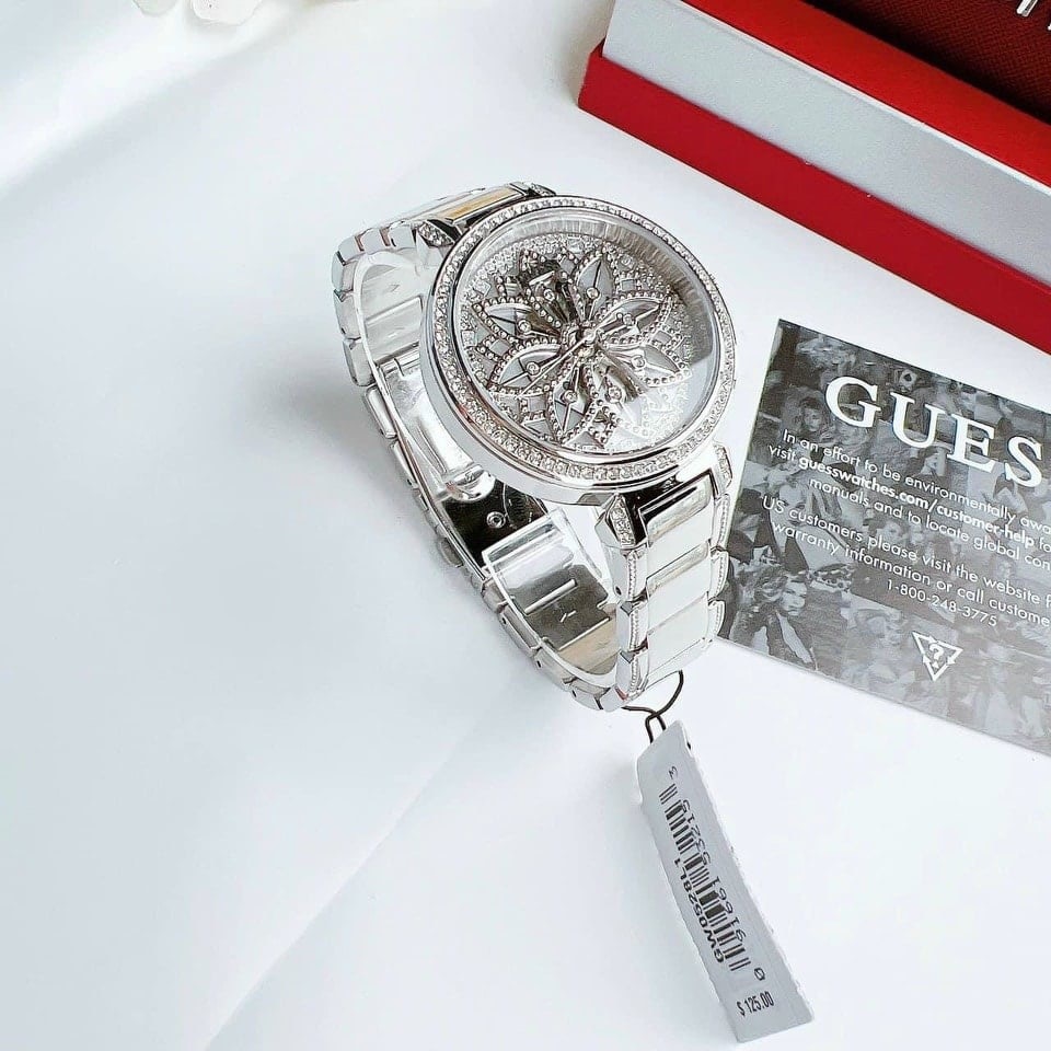 Đồng Hồ Guess Flora |Nữ Giới |Bông Hoa |Dây Kim Loại Trắng Silver |Máy Pin (Quartz) |Size 36mm |donghogiatot.vn