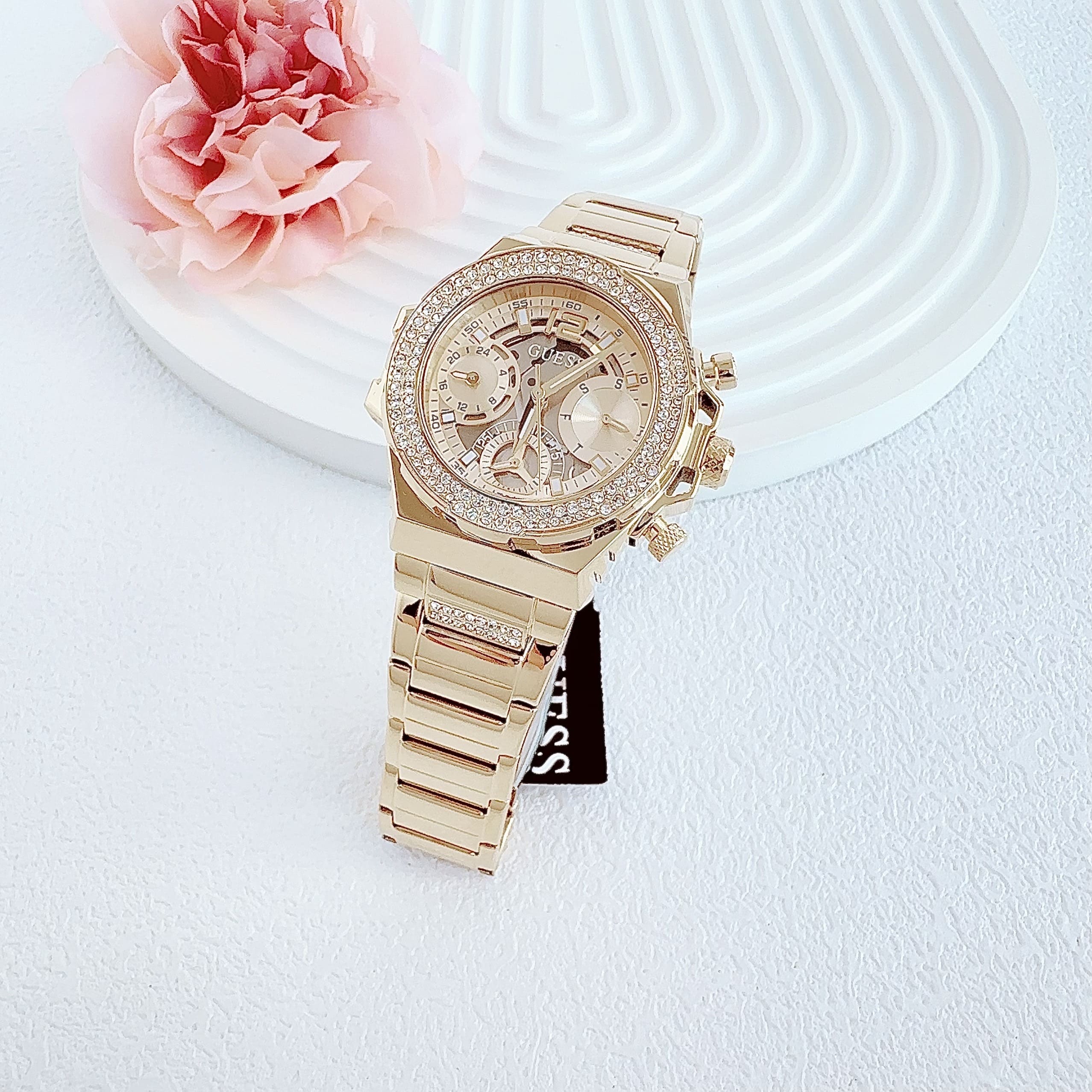 Đồng Hồ Guess Fusion |Nữ Giới |Đính Đá |Dây Kim Loại Vàng Gold |Máy Pin (Quartz) |Size 36mm |donghogiatot.vn