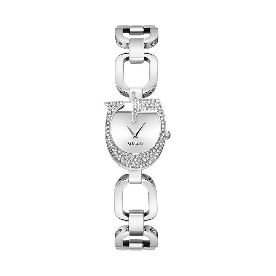 Đồng Hồ Guess Gia |Nữ Giới |Mặt Chữ G |Dây Mắt Xích Trắng Silver |Máy Pin (Quartz) |Size 22mm |donghogiatot.vn