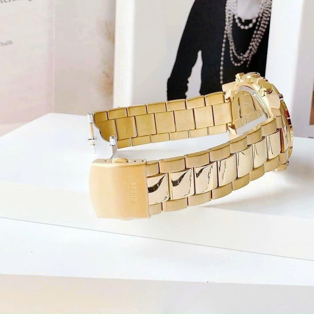 Đồng Hồ Guess Intrepid |Nam Giới |Đính Pha Lê Vuông |Dây Kim Loại Vàng Gold |Máy Pin (Quartz) |Size 46mm |donghogiatot.vn