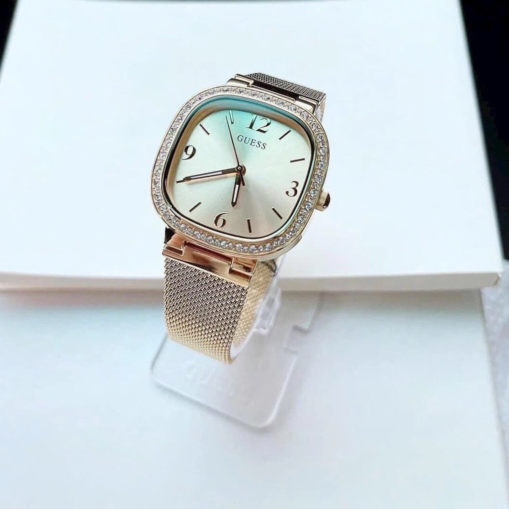 Đồng Hồ Guess Mặt Vuông |Nữ Giới |Dây Mesh Lưới Vàng Gold |Máy Pin (Quartz) |Size 32mm |donghogiatot.vn
