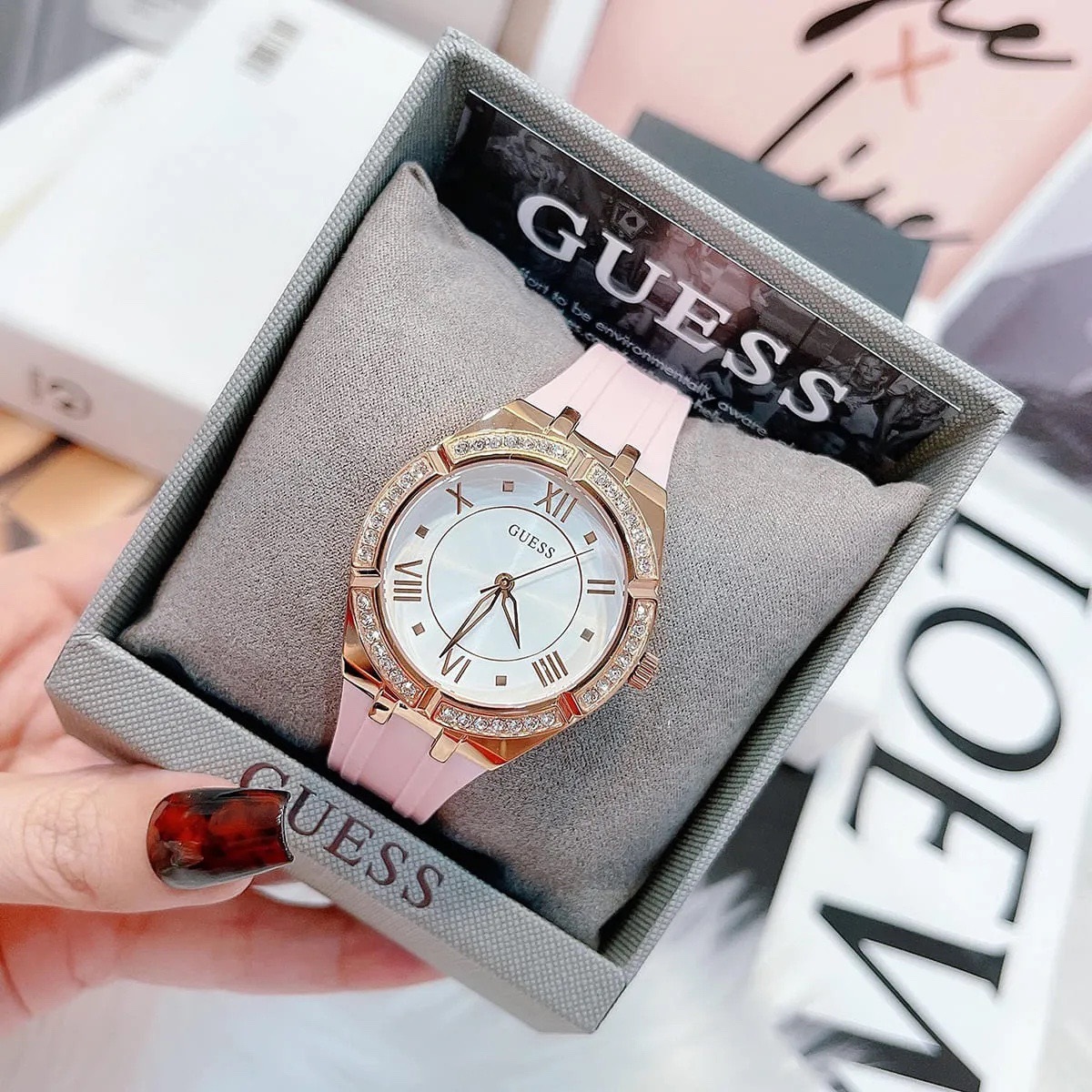 Đồng Hồ Guess Modern |Nữ Giới |Rose Gold |Dây Sillicone Hồng |Máy Pin (Quartz) |Size 36mm |donghogiatot.vn