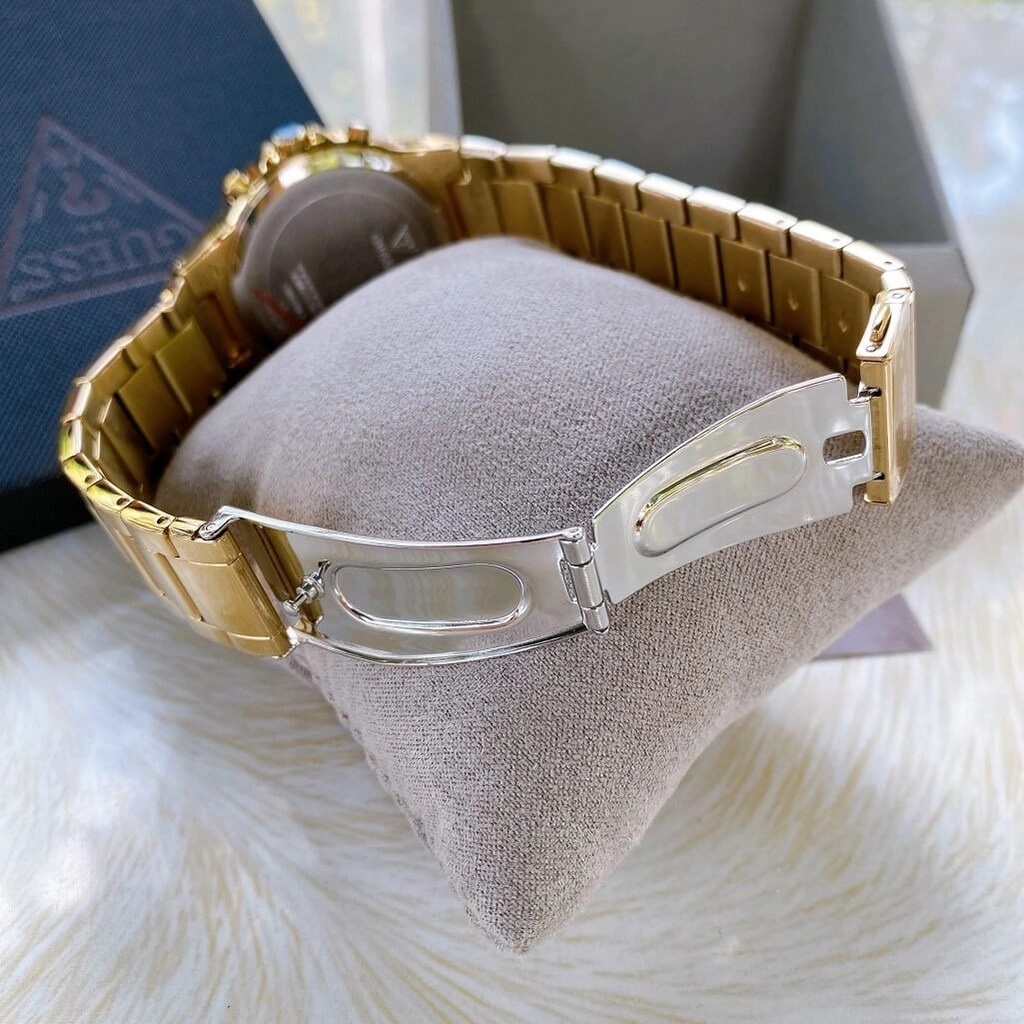 Đồng Hồ Guess Moonlighte |Nữ Giới |Mặt Đen |Dây Kim Loại Vàng Gold |Máy Pin (Quartz) |Size 36mm |donghogiatot.vn