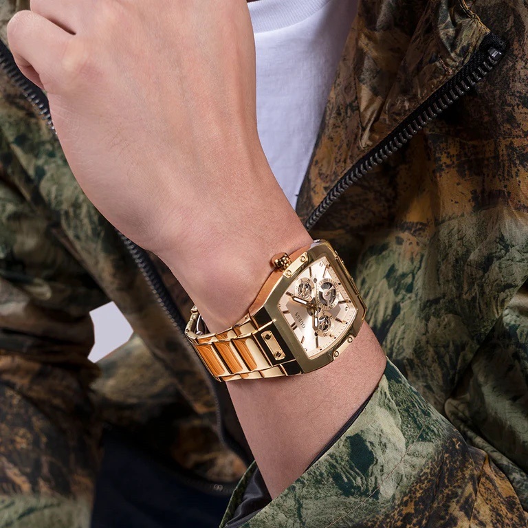 Đồng Hồ Guess Multi Function |Nam Giới |Dây Kim Loại Vàng Gold |Máy Pin (Quartz) |Size 43x51mm |donghogiatot.vn