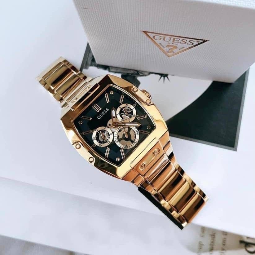 Đồng Hồ Guess Multi Function |Nam Giới |Mặt Đen |Dây Kim Loại Vàng |Máy Pin (Quartz) |Size 43x51mm |donghogiatot.vn