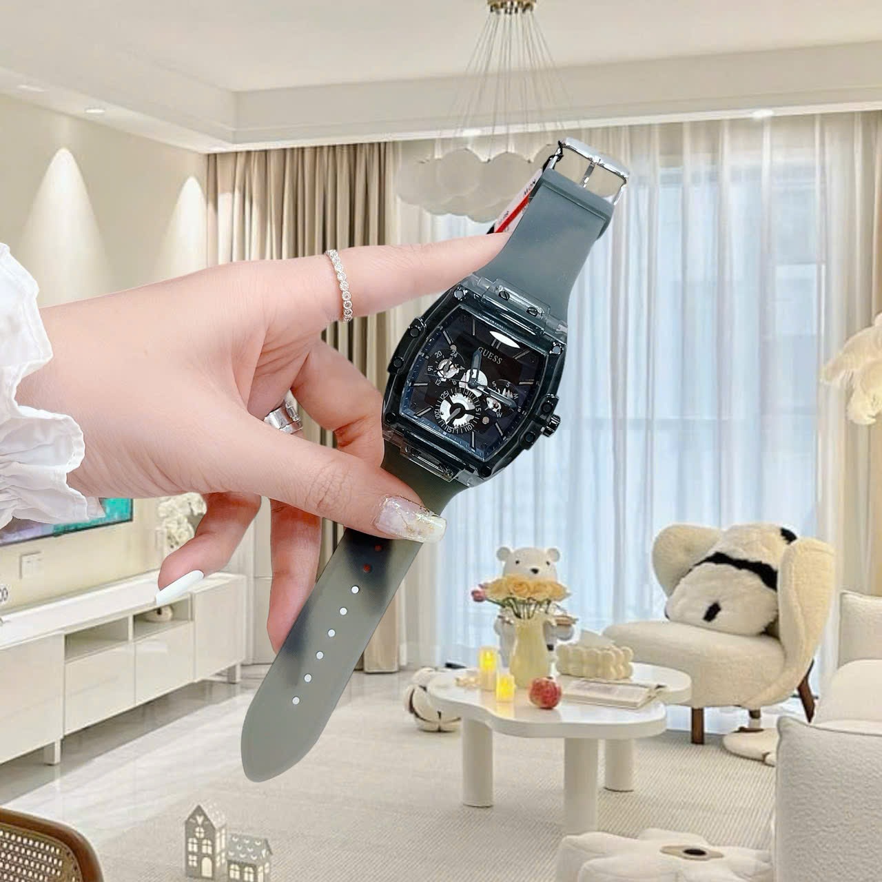 Đồng Hồ Guess Phoenix |Nam Giới |Chronograph |Dây Cao Su Xám |Máy Pin (Quartz) |Size 43x51mm |donghogiatot.vn