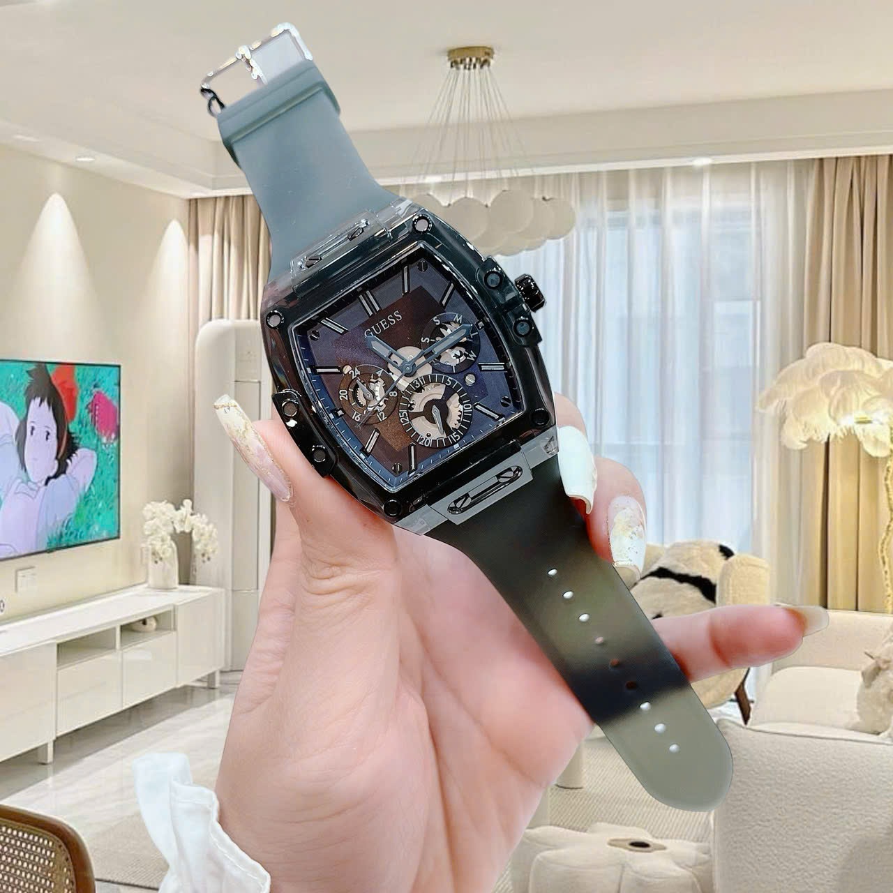 Đồng Hồ Guess Phoenix |Nam Giới |Chronograph |Dây Cao Su Xám |Máy Pin (Quartz) |Size 43x51mm |donghogiatot.vn