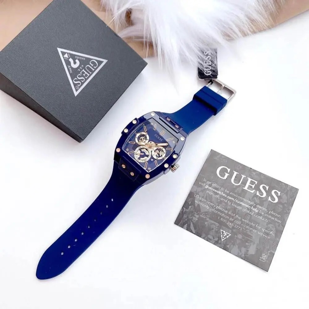 Đồng Hồ Guess Phoenix |Nam Giới |Chronograph |Dây Cao Su Xanh |Máy Pin (Quartz) |Size 43x51mm |donghogiatot.vn
