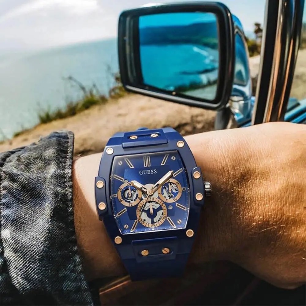 Đồng Hồ Guess Phoenix |Nam Giới |Chronograph |Dây Cao Su Xanh |Máy Pin (Quartz) |Size 43x51mm |donghogiatot.vn
