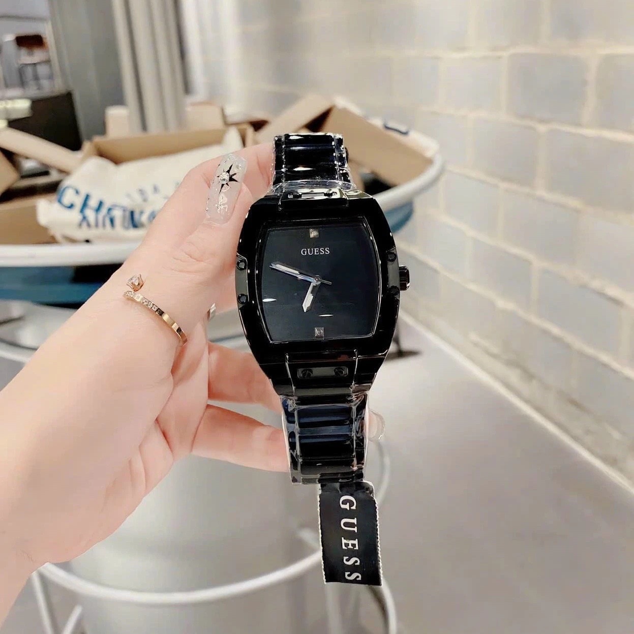 Đồng Hồ Guess Phoenix |Nam Giới |Mặt Chữ Nhật |Dây Kim Loại Full Đen |Máy Pin (Quartz) |Size 43mm |donghogiatot.vn