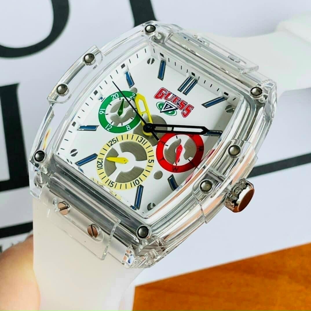 Đồng Hồ Guess Phoenix |Unisex |Chronograph |Dây Cao Su Trắng |Máy Pin (Quartz) |Size 43x51mm |donghogiatot.vn