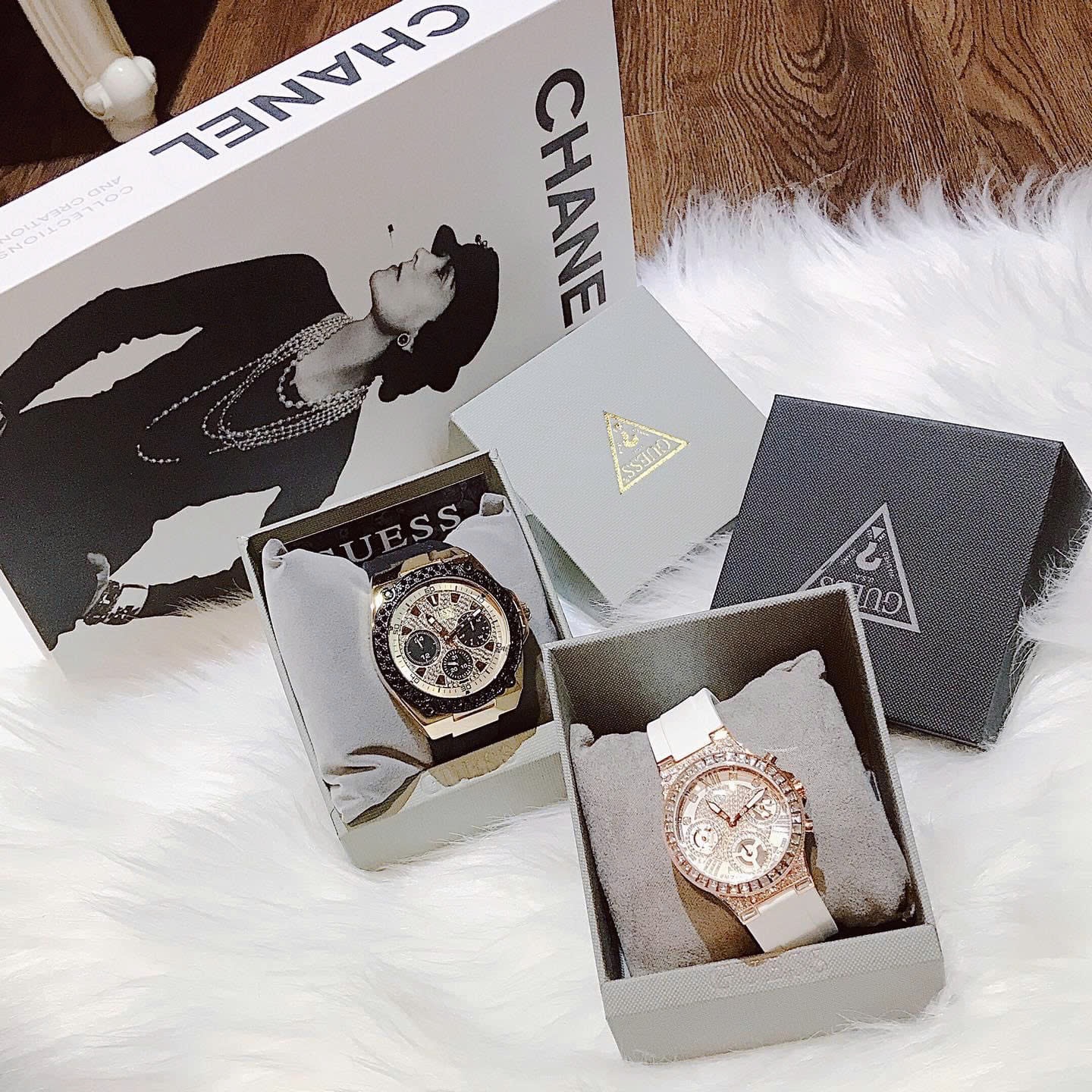 Đồng Hồ Guess Rigor |Cặp Đôi |Multifunction |Đính Đá |Dây Sillicone |Size 43x36mm |donghogiatot.vn