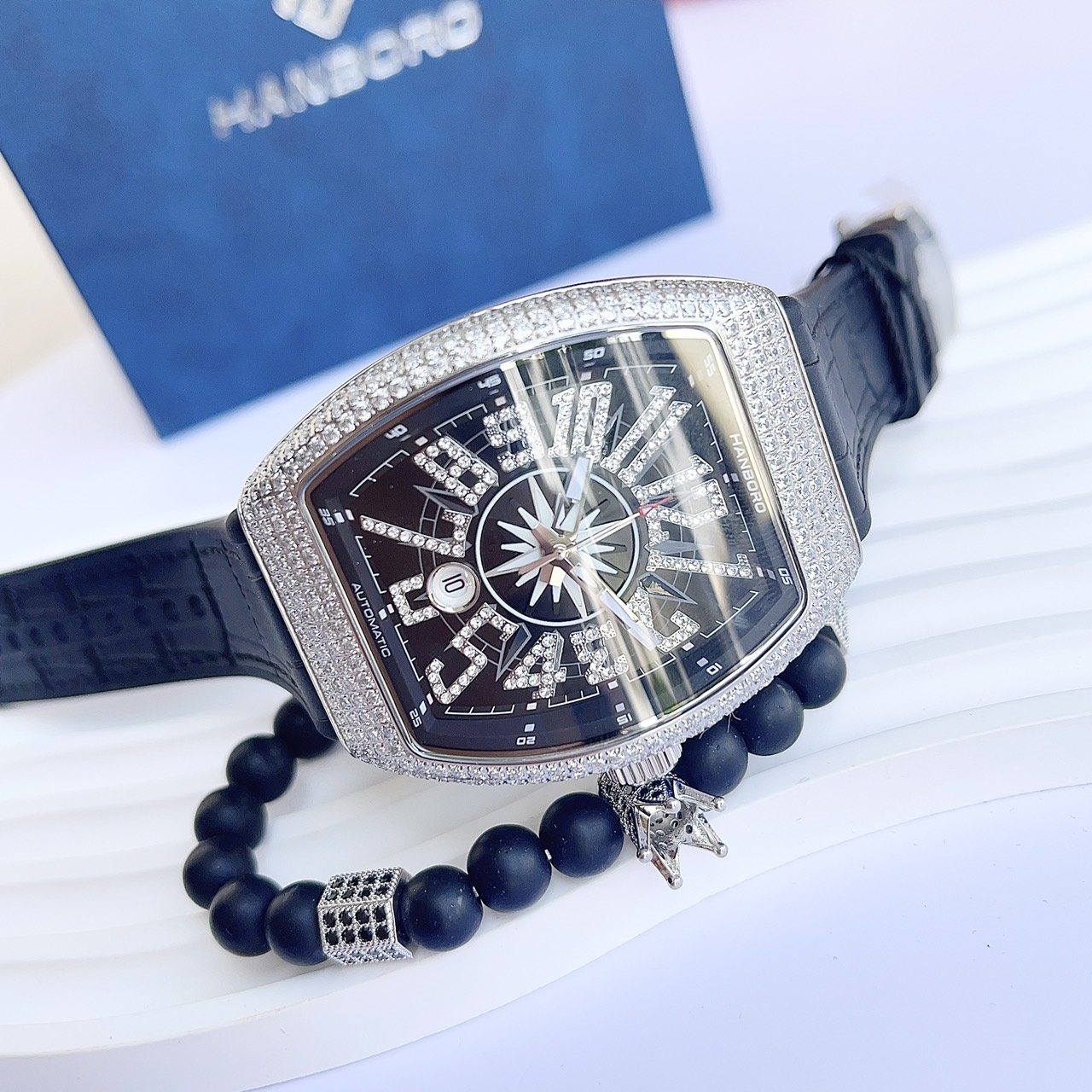 Đồng Hồ Hanboro Franck Muller |Nam Giới |Trắng Silver |Silicone |Máy Cơ (Tự Động) |Size Lớn 44x55mm |donghogiatot.vn
