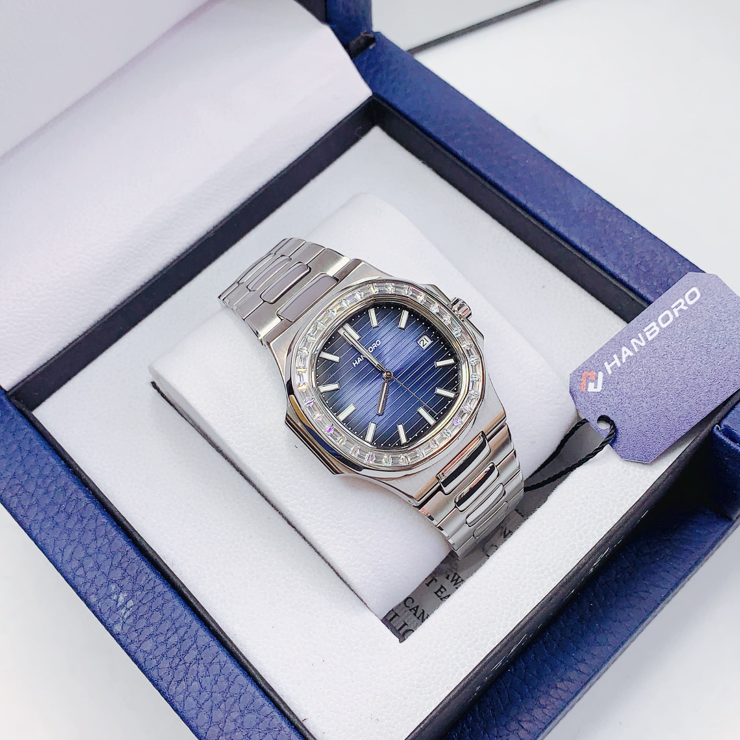 Đồng Hồ Hanboro Nautilus |Nam Giới |Mặt Xanh Dương |Dây Kim Loại |Máy Cơ (Automatic) |Size 40mm |donghogiatot.vn