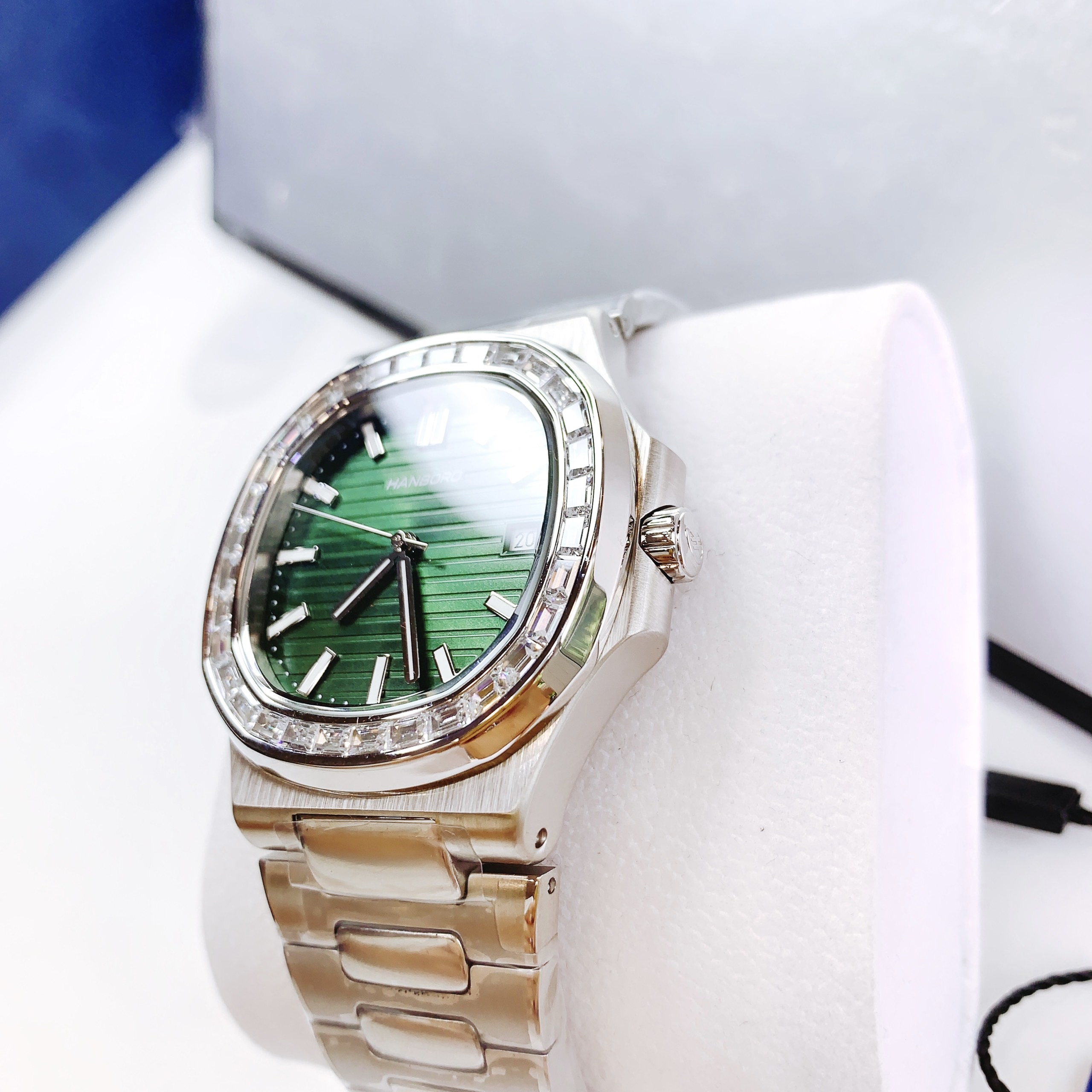 Đồng Hồ Hanboro Nautilus |Nam Giới |Mặt Xanh Lá |Dây Kim Loại |Máy Cơ (Automatic) |Size 40mm |donghogiatot.vn