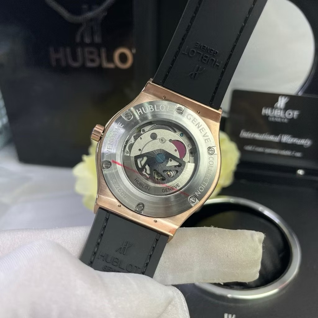 Đồng Hồ Hublot Classic Fusion |Nam Giới |Rose Gold |Dây Da Xanh Bọc Cao Su |Máy Cơ (Automatic) |Size 42mm |donghogiatot.vn