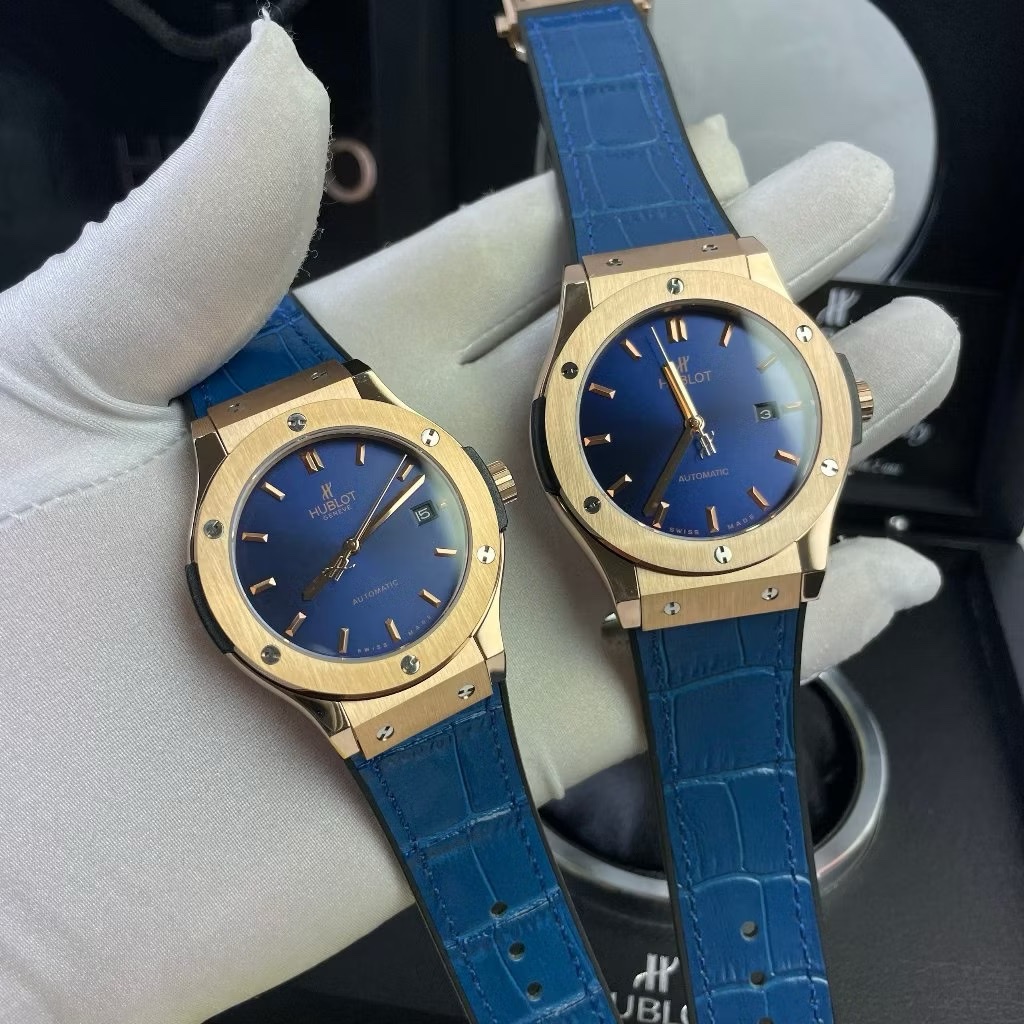 Đồng Hồ Hublot Classic Fusion |Nam Giới |Rose Gold |Dây Da Xanh Bọc Cao Su |Máy Cơ (Automatic) |Size 42mm |donghogiatot.vn